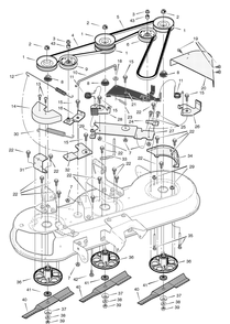 Blade Drive Diagram and Parts List for 461604X99A 2004 Briggs and Stratton Lawn Tractor